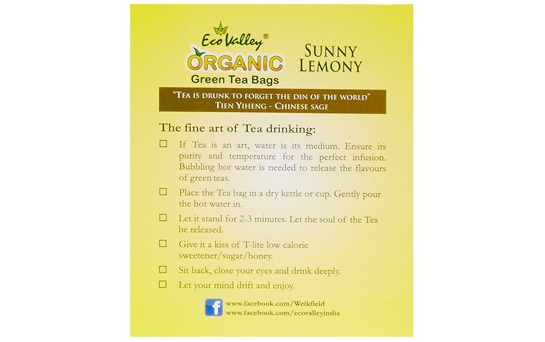 Eco Valley Organic Green Sunny Lemony   Box  25 pcs